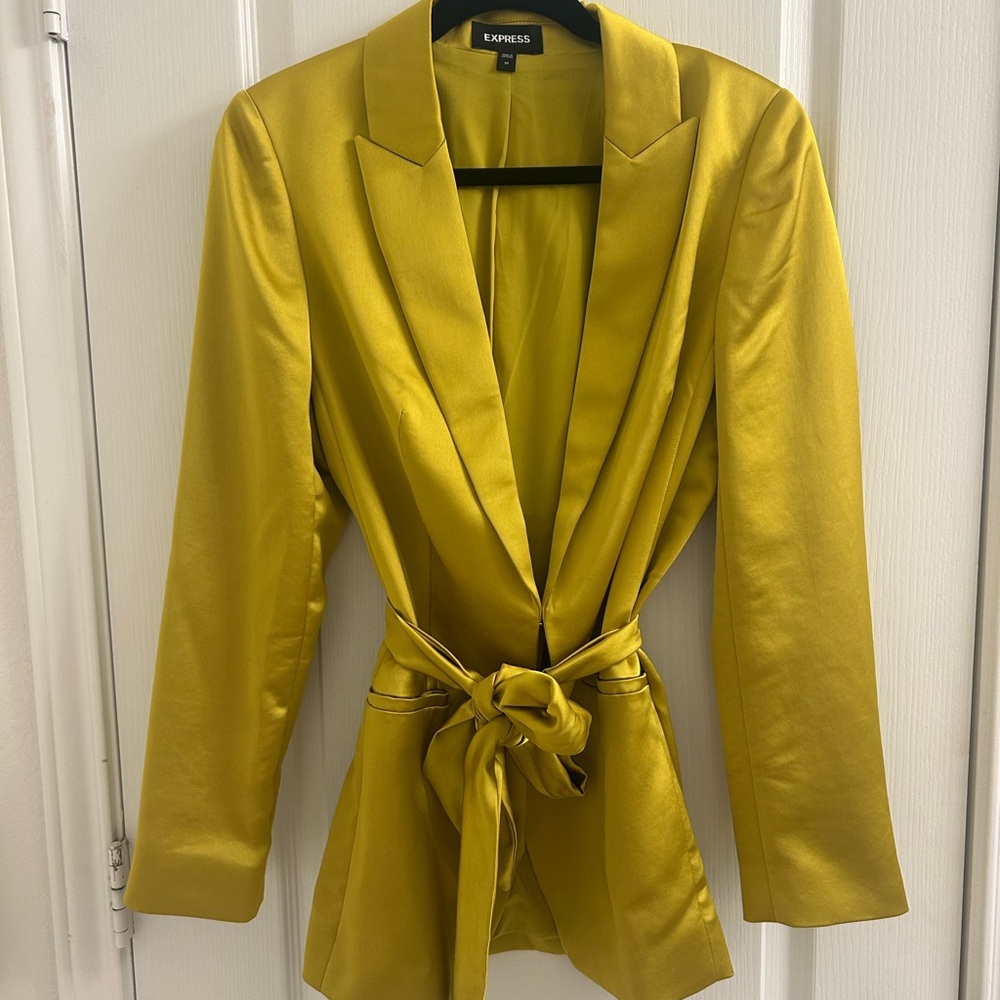 Express Women's Gold Satin Blazer